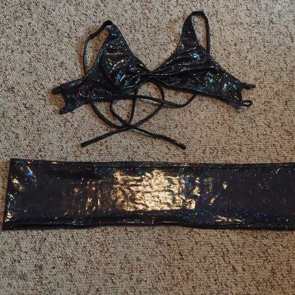 SOLD L Rose Designs dance top and hip belt